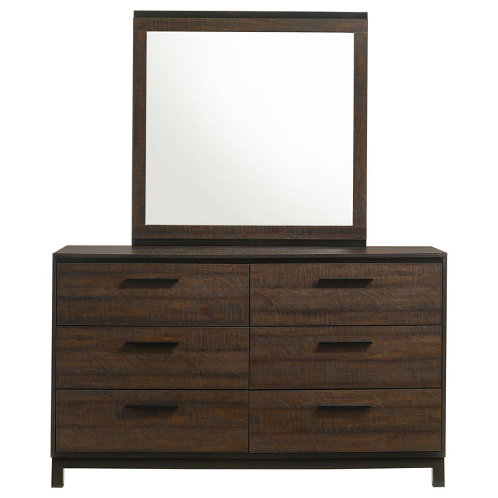 Coaster Edmonton 6-drawer Dresser with Mirror Rustic Tobacco No Mirror