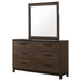 Coaster Edmonton 6-drawer Dresser with Mirror Rustic Tobacco No Mirror