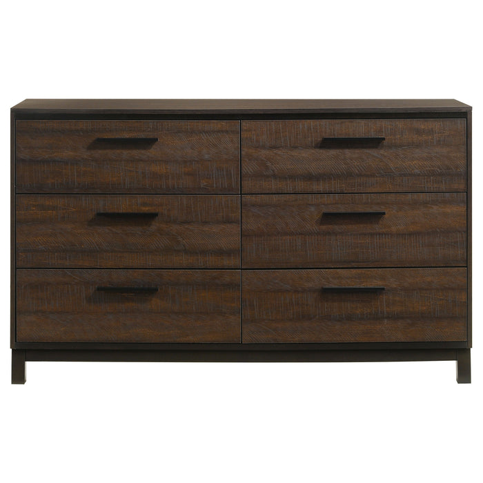 Coaster Edmonton 6-drawer Dresser with Mirror Rustic Tobacco No Mirror