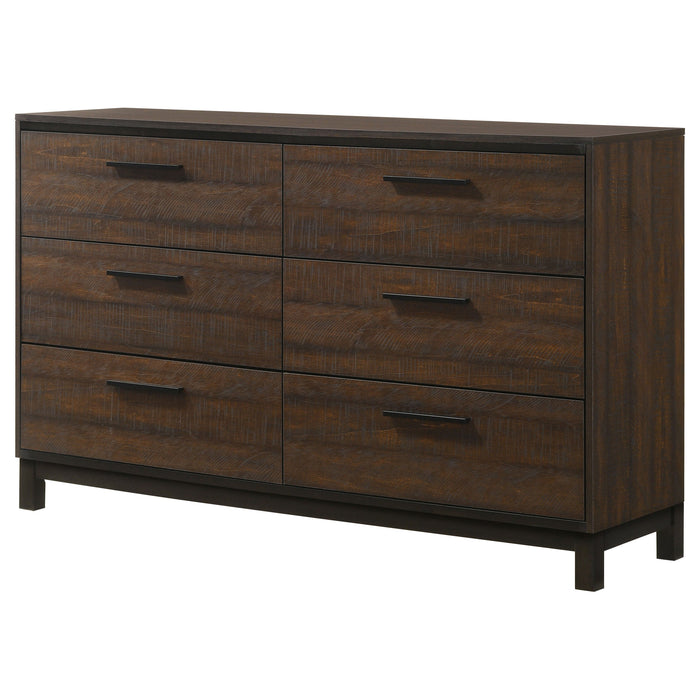 Coaster Edmonton 6-drawer Dresser with Mirror Rustic Tobacco No Mirror