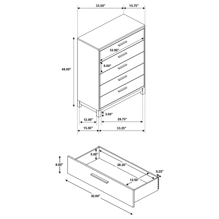 Coaster Edmonton 5-drawer Chest Rustic Tobacco Default Title