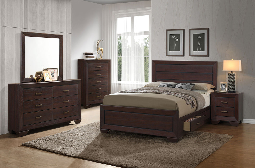 Coaster Kauffman Storage Bedroom Set with High Straight Headboard Cal King Set of 5