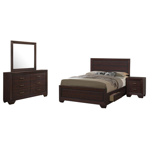 Coaster Kauffman Storage Bedroom Set with High Straight Headboard Queen Set of 4