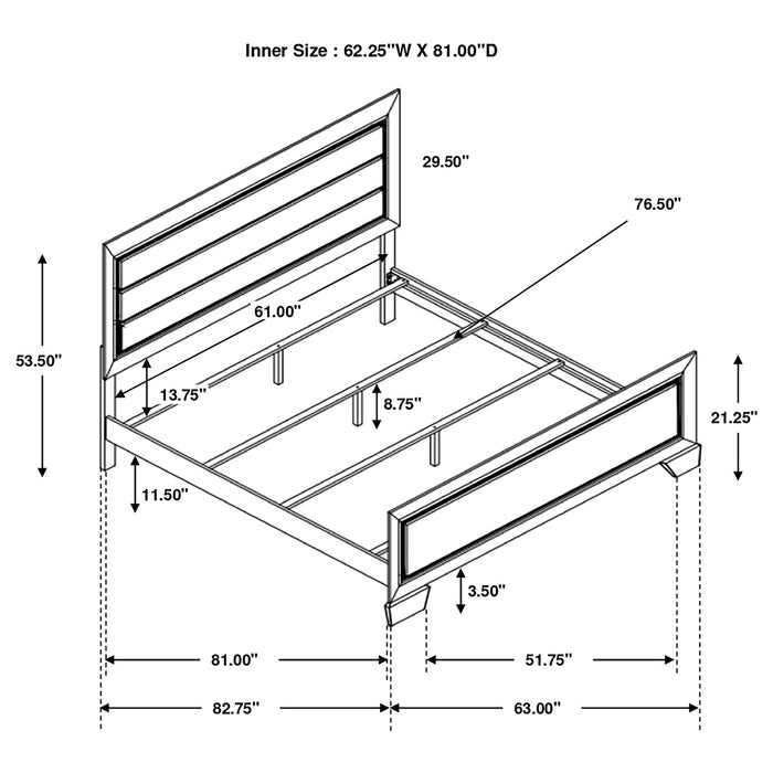 Coaster Kauffman Panel Bed Dark Cocoa Cal King