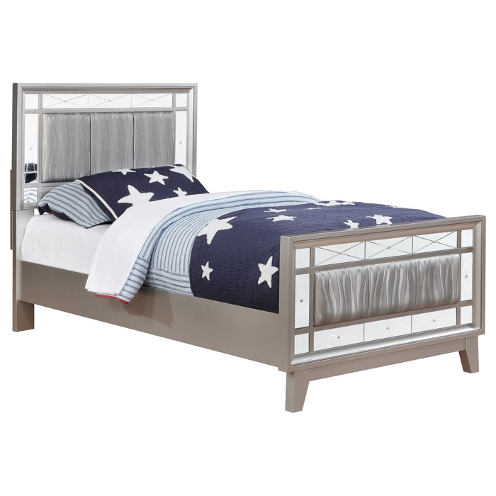 Leighton Wood Queen Panel Bed Metallic Mercury