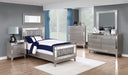 Coaster Leighton Panel Bed with Mirrored Accents Mercury Metallic Twin