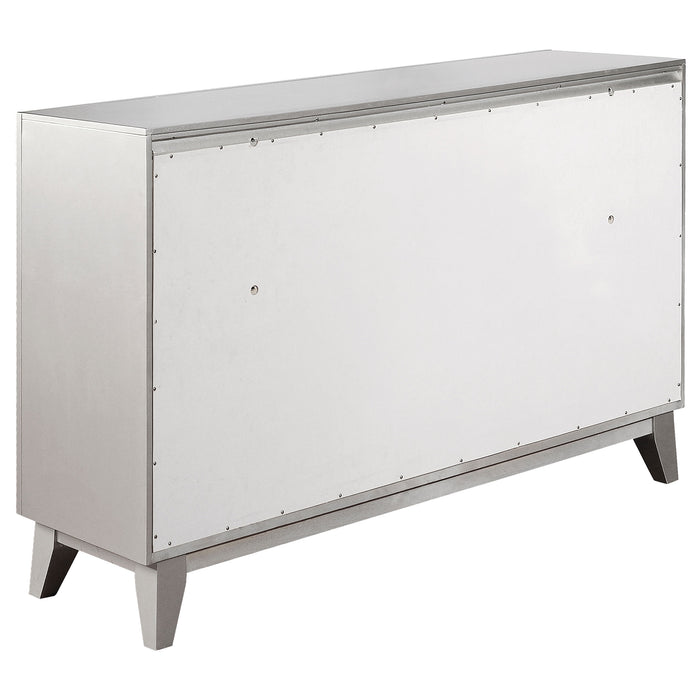 Leighton 7-drawer Dresser with Mirror Metallic Mercury