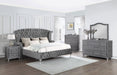 Coaster Deanna Upholstered Tufted Bedroom Set Grey Cal King Set of 5