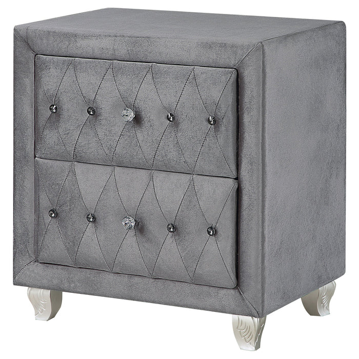 Coaster Deanna 2-drawer Rectangular Nightstand Grey Default Title