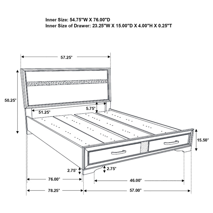 Coaster Miranda Platform Storage Bedroom Set Twin Set of 5