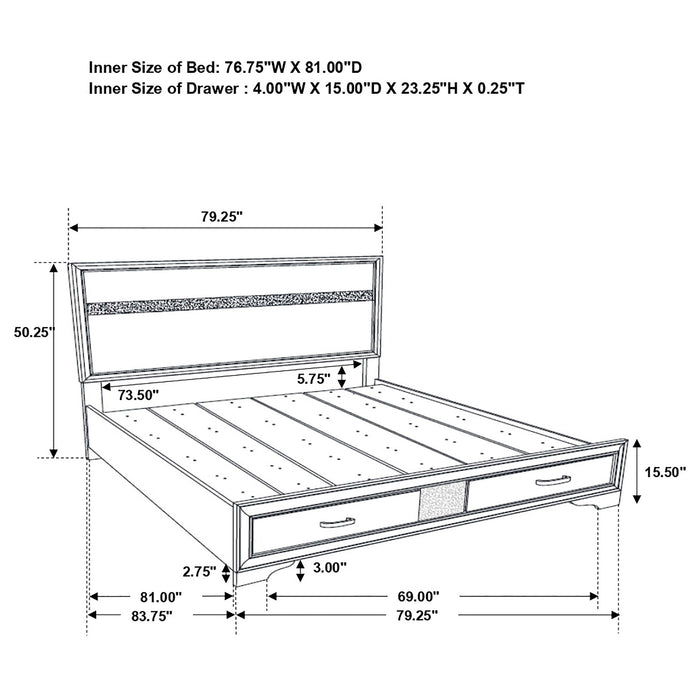 Coaster Miranda 2-drawer Storage Bed White Twin