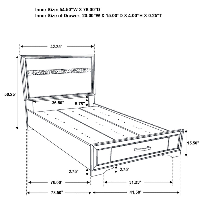 Coaster Miranda 2-drawer Storage Bed White Twin