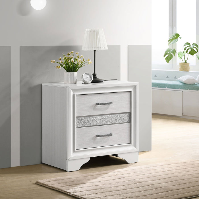 Coaster Miranda 2-drawer Nightstand Tray White Default Title