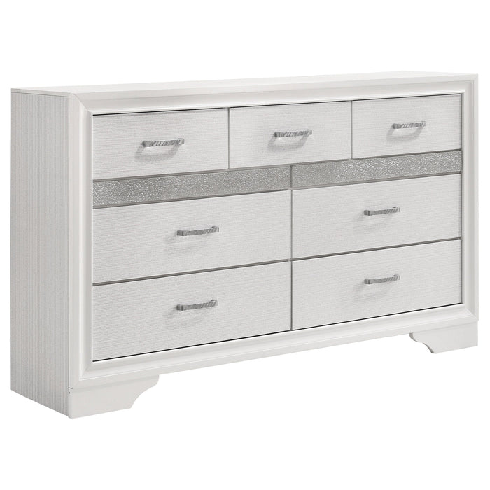 Coaster Miranda 7-drawer Dresser White and Rhinestone Default Title