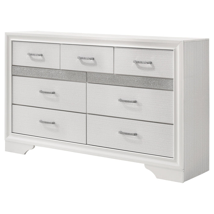 Coaster Miranda 7-drawer Dresser White and Rhinestone Default Title