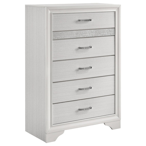 Coaster Miranda 5-drawer Chest White and Rhinestone Default Title