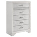 Coaster Miranda 5-drawer Chest White and Rhinestone Default Title