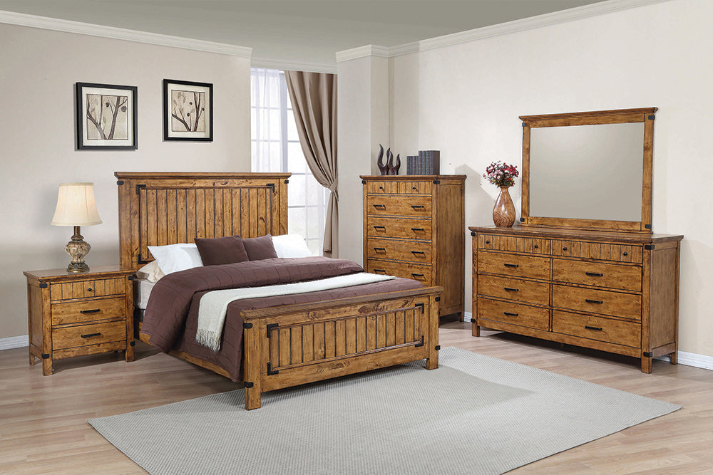 Coaster Brenner Panel Bedroom Set Rustic Honey Full Set of 4