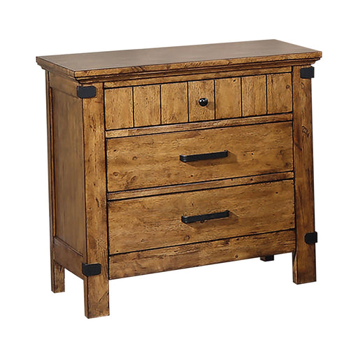 Coaster Brenner 3-drawer Night Stand Rustic Honey Default Title