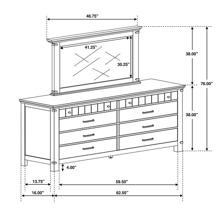 Brenner 8-drawer Dresser with Mirror Rustic Honey