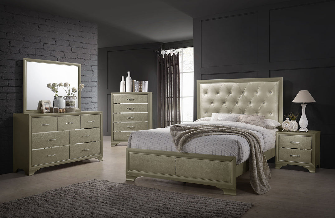 Coaster Beaumont Bedroom Set Metallic Champagne Eastern King Set of 5