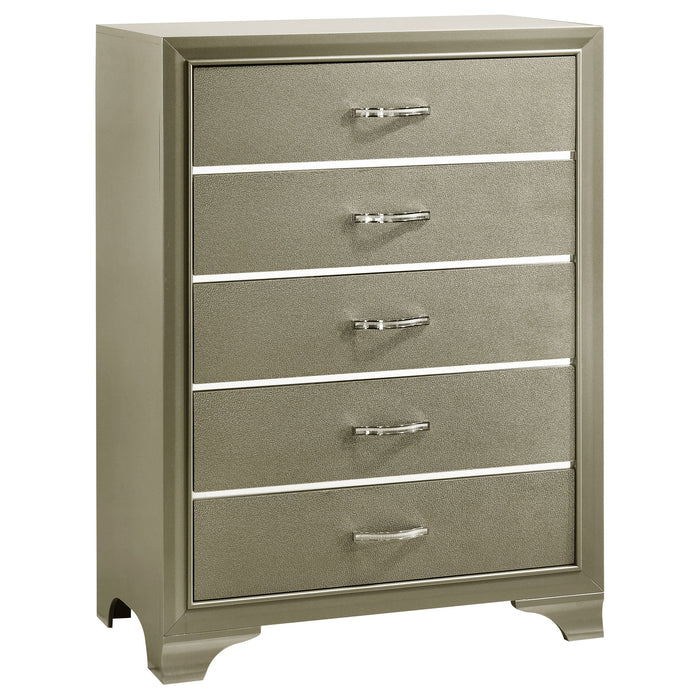 Coaster Beaumont 5-drawer Rectangular Chest Champagne Default Title