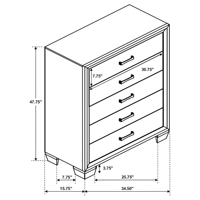 Coaster Brandon 5-drawer Chest Medium Warm Brown Default Title