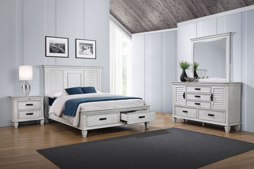 Franco 4-piece Eastern King Bedroom Set Distressed White