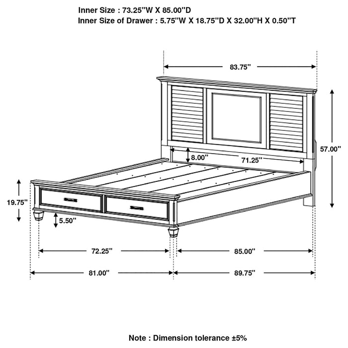 Franco  Storage Bed Antique White