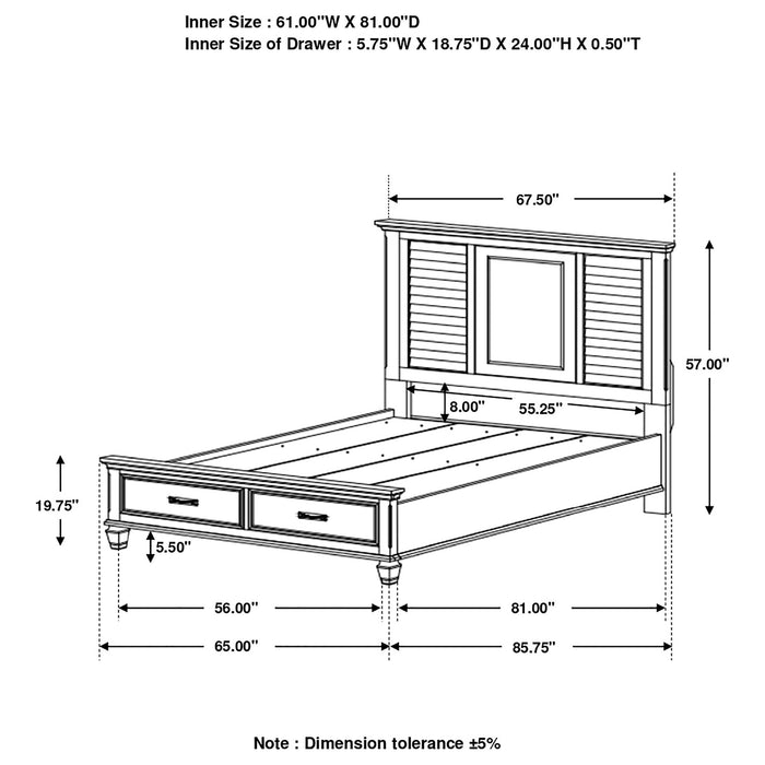 Franco  Storage Bed Antique White