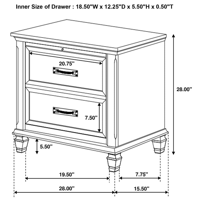 Franco 4-piece Queen Bedroom Set Distressed White