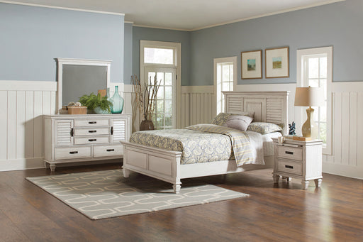 Franco 4-piece Queen Bedroom Set Distressed White