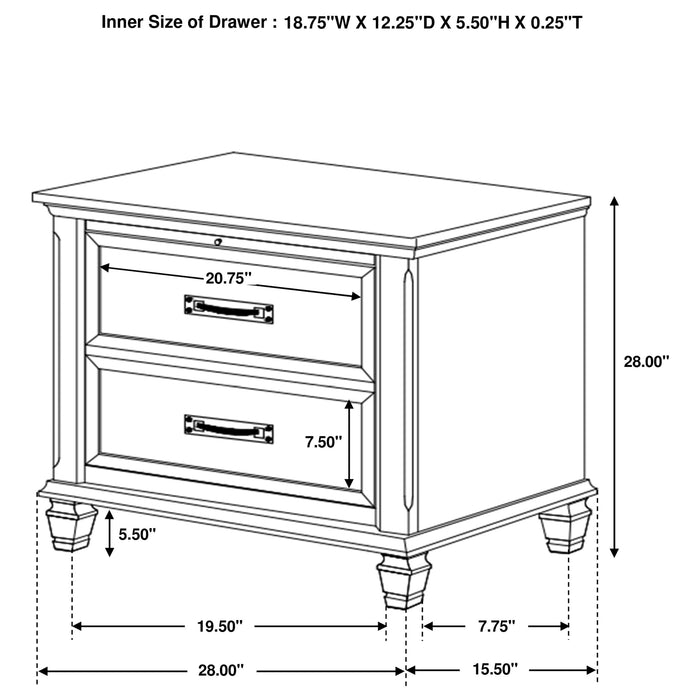 Franco 2-drawer Nightstand Weathered Sage