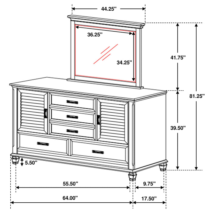 Franco 5-drawer Dresser Weathered Sage