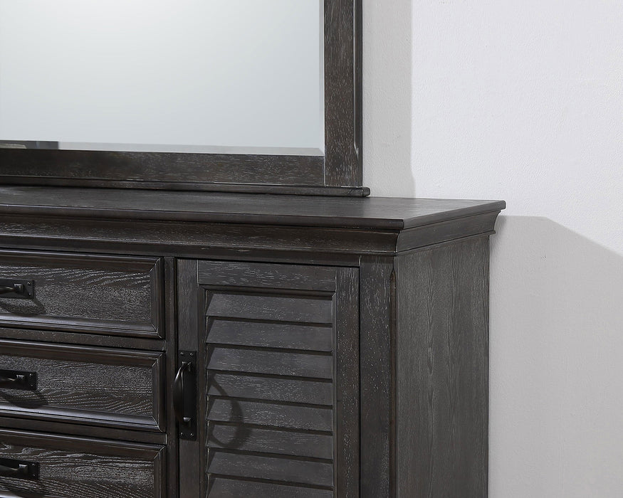 Franco 5-drawer Dresser with Mirror Weathered Sage