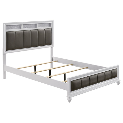 Coaster Barzini Upholstered Panel Bed White Queen