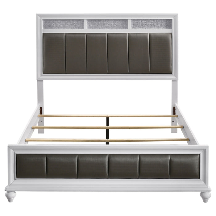 Coaster Barzini Upholstered Panel Bed White Cal King