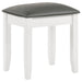 Coaster Barzini Upholstered Vanity Stool Metallic and White Default Title