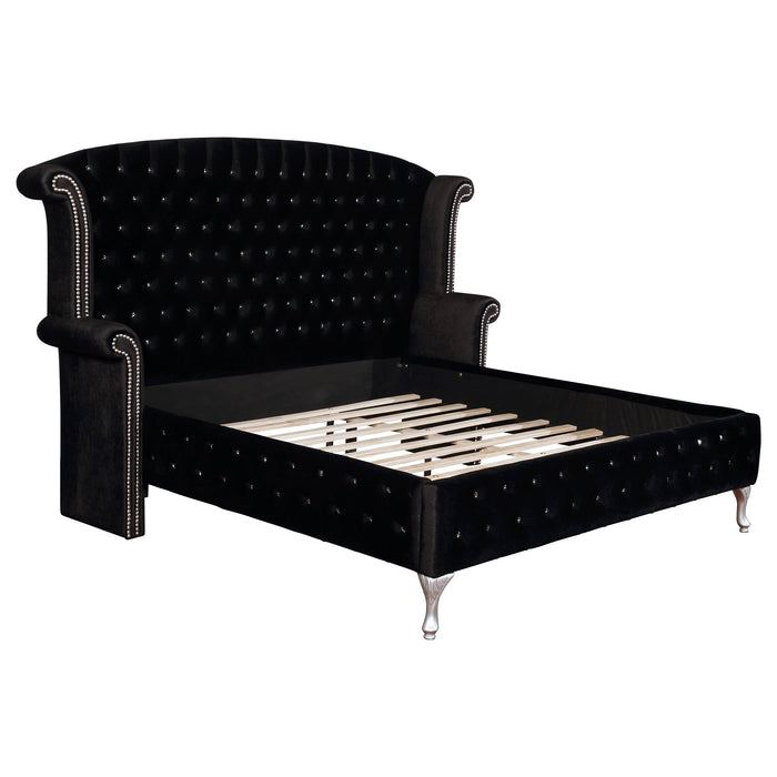 Coaster Deanna Tufted Upholstered Bed Black Eastern King