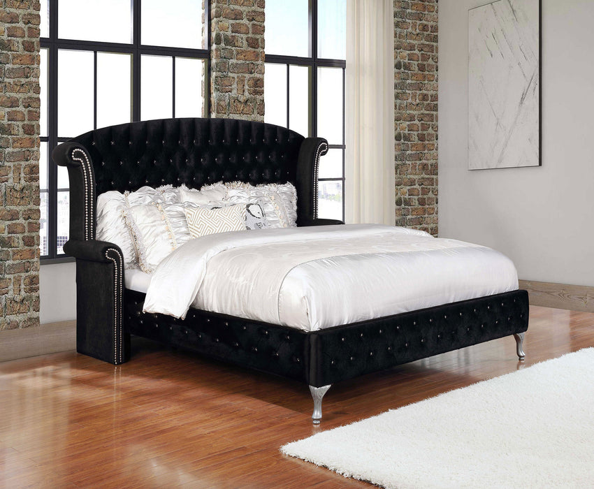 Coaster Deanna Tufted Upholstered Bed Black Cal King