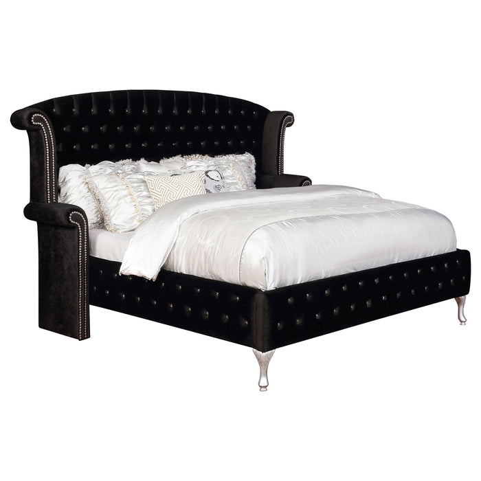 Coaster Deanna Tufted Upholstered Bed Black Cal King