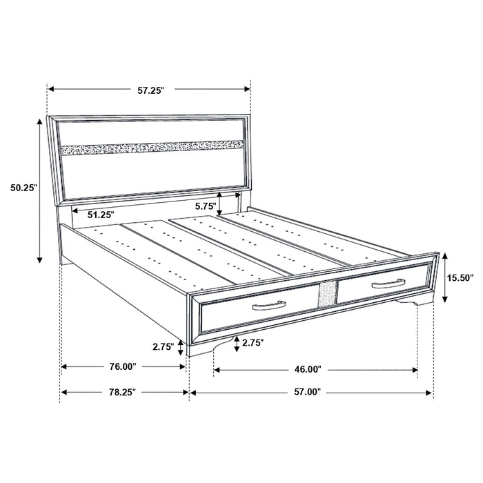 Coaster Miranda Platform Storage Bedroom Set Twin Set of 5