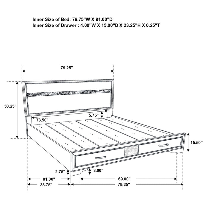 Coaster Miranda 2-drawer Storage Bed Black Twin