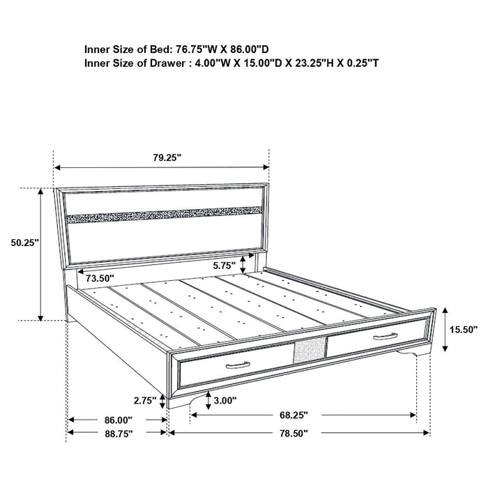 Coaster Miranda Platform Storage Bedroom Set Twin Set of 5