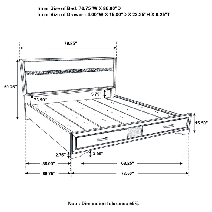 Coaster Miranda 2-drawer Storage Bed Black Twin