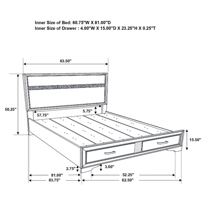 Coaster Miranda 2-drawer Storage Bed Black Twin