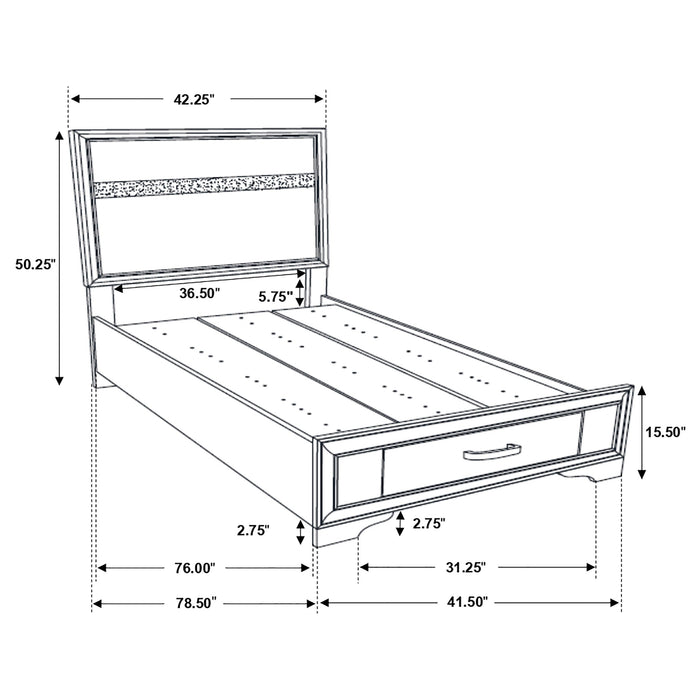 Coaster Miranda 2-drawer Storage Bed Black Twin