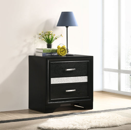 Coaster Miranda 2-drawer Nightstand Tray Black Default Title