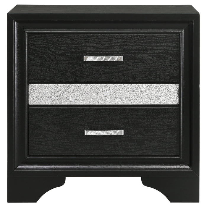 Coaster Miranda 2-drawer Nightstand Tray Black Default Title