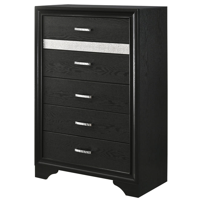 Coaster Miranda 5-drawer Chest Black and Rhinestone Default Title